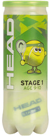 Head Stage 1 Green Junior Tennis Balls Tube of 3