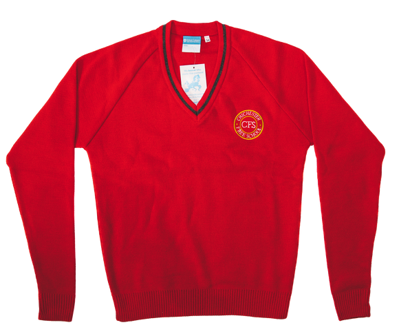 Chichester Free School Red V-Neck Jumper