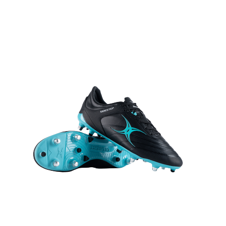 Gilbert Sidestep X15 6 Stud Black/Aqua