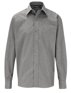 Prebendal Boys Grey Long Sleeve Shirt - Twin Pack