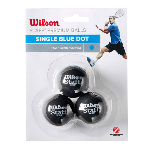Wilson 3 Ball Blue Dot Squash ball